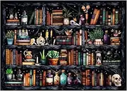 Leseogye Paint by Numbers for AdultsHorror Bookshelf Paint by Numbers Kits On Canvas Easy DIY Acrylic Pigment Drawing Paintwork Watercolor Oil Painting Craft Art for Home Wall Decor 50x40cm