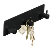 Key Holder for Wall, Self Adhesive Key Rack Key Hooks for Keys and Masks Black