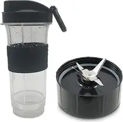 [joystar] Replacement 22oz Cup and Extractor Blade with to go lid Replacement Set - Large Accessory Part Compatible with Original Magic Bullet Blender MB 1001 /MB 1001B/MBR-1701 /MBR-1702 /MBR-1101