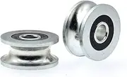 1pcs 8 * 30 * 14mm Rolling Bearing Pulley/Iron Wheel, U grooved Wheel, 6x30x14mm 10mm Track Guide Wheel/Rolling Wheel, Anti-Rust Universal Kayak Boat Parts Accessories(8x30x14mm)