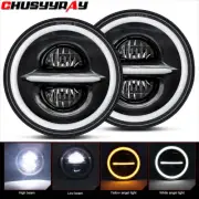 Pair 7 inch LED Round Headlights HI/LO For Land Rover Defender 110 90 Rover (for: Land Rover)