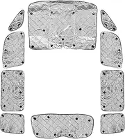 Car Sun Visor for M&itsubishi for Delica D:5 Silver Sunshade 4 Layers Car Model Specific Heatproof Shading Insulation 10P Window Shades