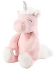 HTF NWT Carters Pink And White Silver Sparkle Horn Plush Unicorn Baby Toy 67296