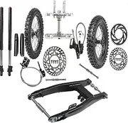 YC Yier Off Road Dirt Bike Wheel Set: 14" / 12" Front & Rear Tire Tube Rim, 60/100-14 & 80/100-12, with 700mm 45/48mm Front Forks Triple Clamp & Swing Arm Disc Brake Kit for Dirt Pit Bike Motorcycle