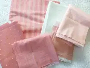 Stack Peach Cotton Fabric 5 Pcs Polka Dots Plaid Kate & Birdie Brother Sister D