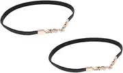 [CORHAD] Classic Pearl Buckle Belt 2pcs Decorative Waistband for Suit Coat Dress Elastic Casual Belt Stylish Accessory