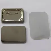 Rectangular 40*60mm Pin Back Button Parts Badge Maker Button