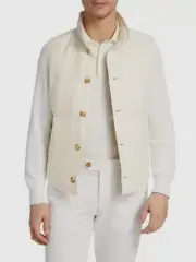 Brunello Cucinelli Linen / Wool / Goose Down Puffer Vest - New - $2995 Retail
