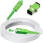 Bangun 25 Meters SC/APC to SC/APC Fiber Optic Internet Cable, Armored Single Mode Patch Cable, Fiber Optic Jumper Optical Patch Cord - SIMPLEX - 9/125um - OS1/OS2 Compatible, LSZH White