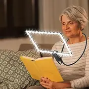 Hands Free Magnifying Glass with Light, 5X Large Magnifying Glasses for Reading, 43 LEDs Lighted Magnifiers, Large Full Page Magnifier for Seniors Low Vision Close Work