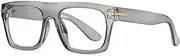 [WNCKSQ] Retro Square Clear Eyewear TR90 Women Glasses Frame Fashion Men Optical Eyeglasses Frame Computer Goggles,Light gray