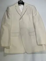 Mens Sean John Beige Light Stripe Casual Cotton Three Button Sport Coat 41L NEW