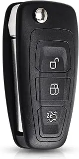 Kelay 3 button Ford Key Fob Cover Replacement for Ford Transit Focus Fiesta Mondeo Connect Custom Tourneo Galaxy Kuga MK8 Remote Car Key Shell Case