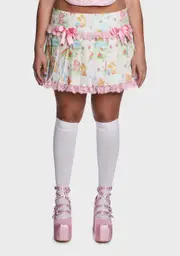 [Dolls Kill x Care Bears] Plus Cloud Wishes Pleated Skirt