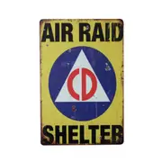 2xtin Sign Vintage Retro Reproduction Air Raid Shelter Warning