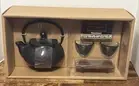 World Market Forest Black Heavy Cast Iron Tea Pot Set/Jasmine Green Tea (L)