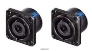 (2 PACK) NEUTRIK NL8MPRXX-BAG SPEAKON 8-POLE Panel Mnt Speaker Connector - Black