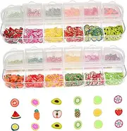 WOFASHPURET Assorted Color Nail Paillette Sequins for Manicure DIY Craft Polymer Clay Filling Tools with Fruit Shapes for Nail Beauty and Handmade Projects