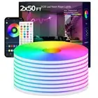 Led Strip Lights, RGB 100FT Neon Rope Lights for Bedroom App+Remote Control M...
