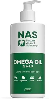 Natural Animal Solutions Omega Oil for Dogs and Cats. Omega 3, 6 & 9 Fish Oil for Dogs with EPA & DHA for Digestion, Healthy Joint, Skin and Coat. Liquid Dog Fish Oil Supplement, 500ml