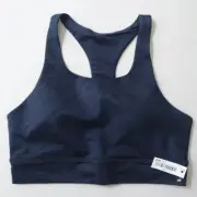 Core 10 Women's All Day Comfort Built-in Sports Bra Crop Padded Top Blue S
