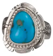 Navajo Native American Castle Dome Turquoise Ring Size 8 by Ration SKU229593