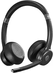 Hama Bluetooth Headset with Microphone, Bluetooth Headphones, Wireless Headphones, for Office, Home Office, Video Conferencing, Calls etc., On-Ear Headphones Bluetooth, Black