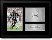 HWC Trading Nobby Solano Magpies Gifts Printed Signed Autograph Picture for Football Fans and Supporters - A4 Framed