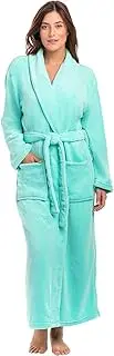 [Alexander Del Rossa] Womens Robes Long Plush, Robes for Women Bathrobe, Plus Size Robe Aruba Blue Medium (A0117ARBMD)