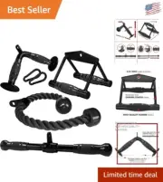 Versatile Cable Machine Attachments - LAT Pull Down V-Bar & Tricep Rope