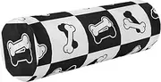 Decorative Bolster Pillow Neck Roll Pillows for Bed Small Round Pillows Cylinder Shaped Pillows Support Pillows for Legs Dog Bone Pattern French