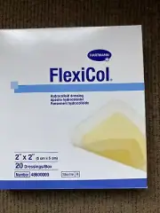 NIB - Hartmann FlexiCol Hydrocolloid Dressing Bandage - 2” X 2”- Box of 20