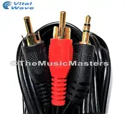 12ft 3.5MM (1/8") Stereo Male to Dual RCA Plugs Premium Audio Cable Wire VWLTW
