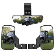 Adjustable Rear Side & Center Mirrors For Can Am Defender Polaris Ranger 1000