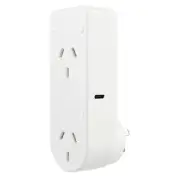 Brilliant Smart WiFi Double Wall Plug with USB-C & USB-A Port Access & Manage
