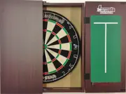 PRO STAR Dart Board Set MAHOGANY CABINET