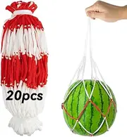 RAINFLOW 20 Packs Watermelon Hammock Cradles - 2 Colors Rainflow Melon Hammocks for Trellis,Garden Watermelon Mesh Bags,Heavy Duty Melon Hanging Net Bag for Pumpkin and Cantaloupe