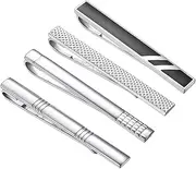 [Asienice] Silver Tie Pin Personalised Gift Husband 4-Piece Tie Set Business Style