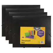 4PK Marbig A4 Sheet Document Storage Office Filing Holder Paper Organiser BLK