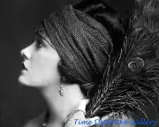 Gloria Swanson with Flapper Headband & Peacock Feathers - Celebrity Photo Print