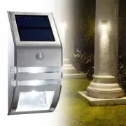 Wireless PIR Motion Sensor Solar 2 LED Security Flood Wall Garden Light New