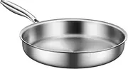 Skillets and Frying Pans - Handle Design Anti-Slip Anti-Scalding Stainless Steel Pot,Woks & Stir-Fry Pots, Multi-Functional Cooking Skillets for Home and Outdoor Camping