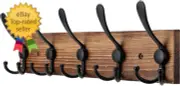 Coat Rack Wall Mount Wooden Hat Rack for Wall Hooks Pine Real Wood Plank 16.9"