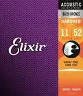 1 x SET Elixir 11027 Coated Acoustic Guitar Strings 11-52 Custom Light