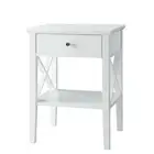New Sofa Bedside Side Table White 1 Drawer Wooden Storage Cabinet Bedroom Office