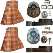 Handmade Tennessee Volunteer Tartan Kilt Outfit For Men Custom Size Kilt