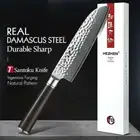 Santoku Knife 67 Layers Damascus Super Steel Wood Handle Hammered Slicing Beef L