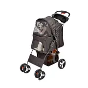 4 Wheel Travel Pet Stroller Carrier - Black