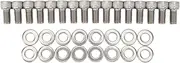 16Pcs Cylinder Head Bolt Kit, Polished Stainless Steel Head Bolt Kit, Cylinder Head Bolts Gasket Replacement for SBF 260, 289, 302, 351W, 351M, 400M 351C 5.0L