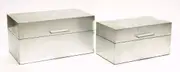 2 Piece storage chest /decorative jewelry box silver